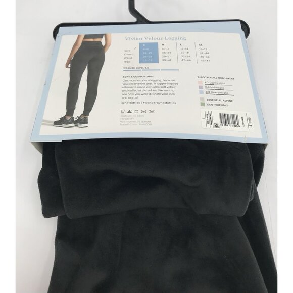 Wander by Hottotties Womens Size Small Vivian Velour Black Leggings Soft - Picture 7 of 12